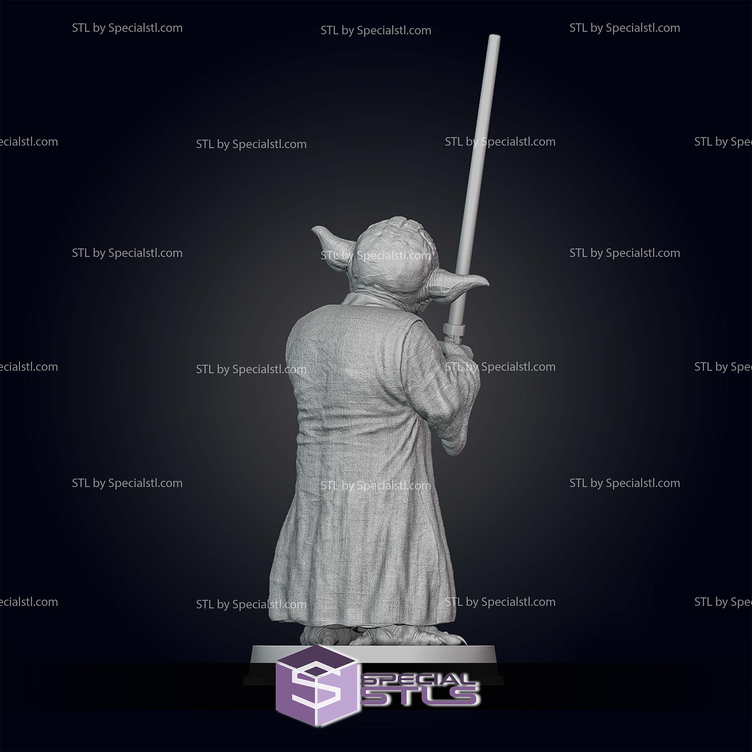 Old Yoda Pose 3 3D Printer Files STL Model — view 4