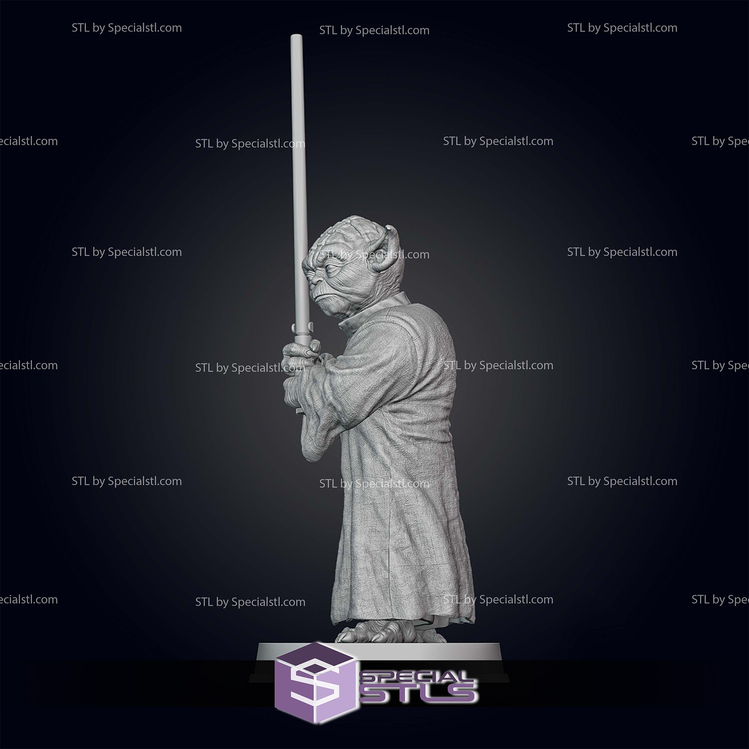Old Yoda Pose 3 3D Printer Files STL Model — view 6