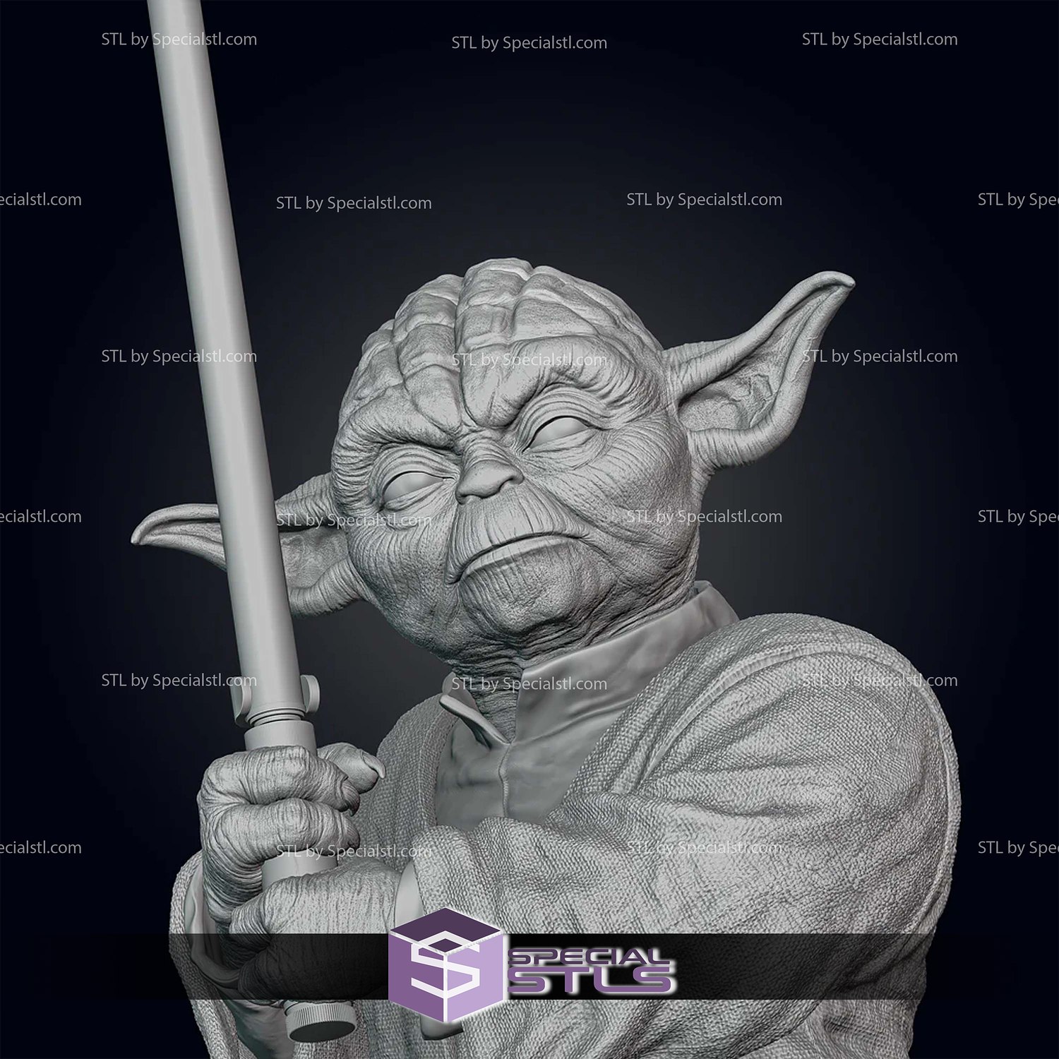Old Yoda Pose 3 3D Printer Files STL Model — view 8