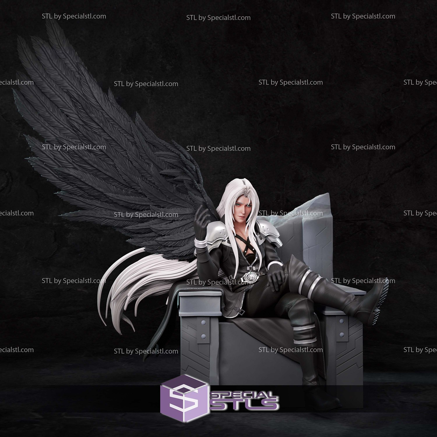 Sephiroth Throne Sculptures 3D Printing STL Model — view 2