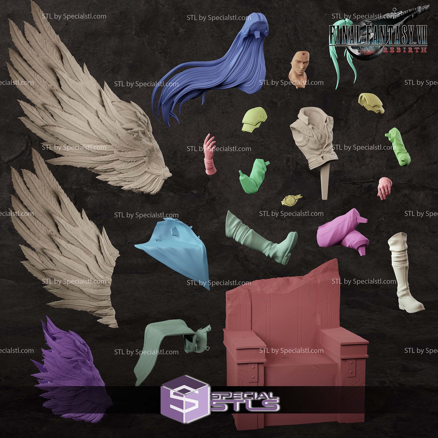 Sephiroth Throne Sculptures 3D Printing STL Model — view 5
