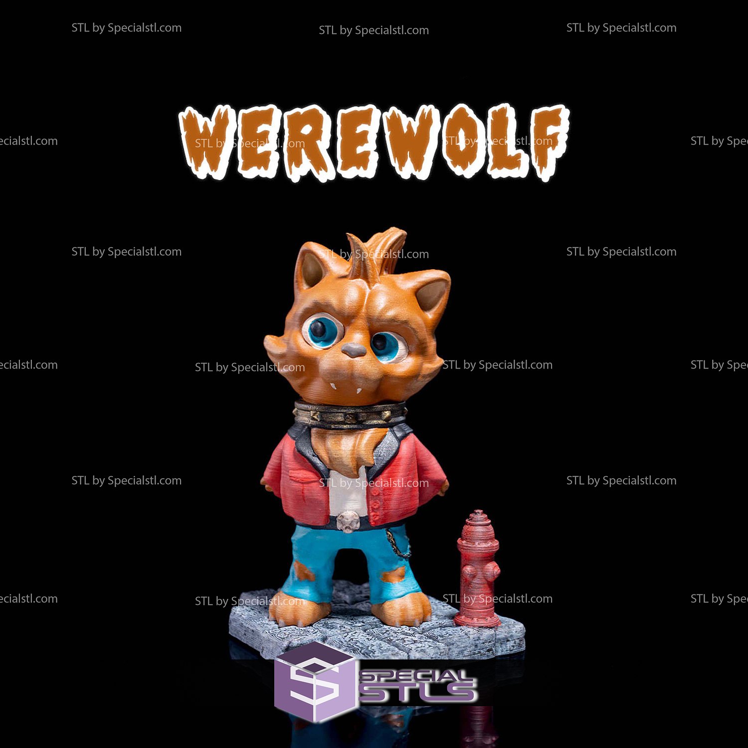 Chibi Werewolf 3D Model Sculpture STL Model — view 3