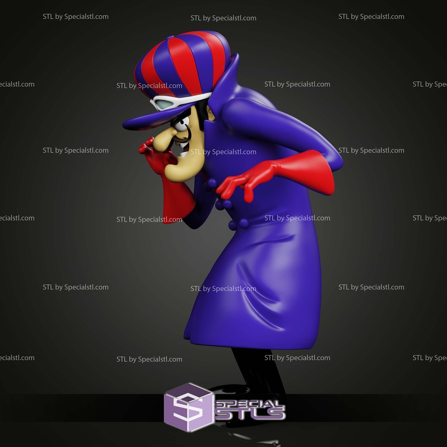 Dick Dastardly Standalone Sculptures 3D Printing STL Model — view 4