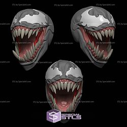 Custom Head STL Venom Open Mouth 3D Model