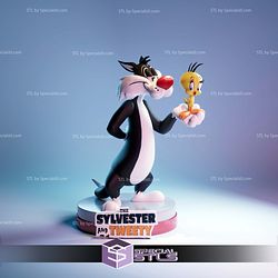 Sylvester and Tweety Looney Tunes STL Files 3D Model