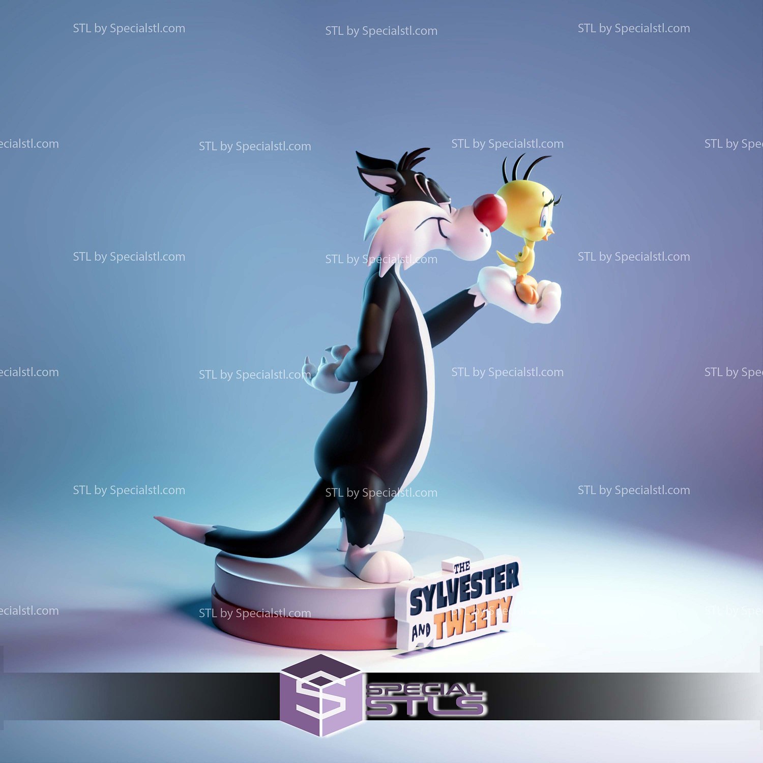 Sylvester and Tweety Looney Tunes STL Files 3D Model — view 2