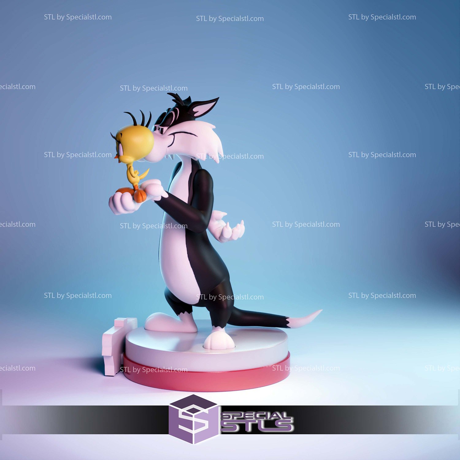 Sylvester and Tweety Looney Tunes STL Files 3D Model — view 4