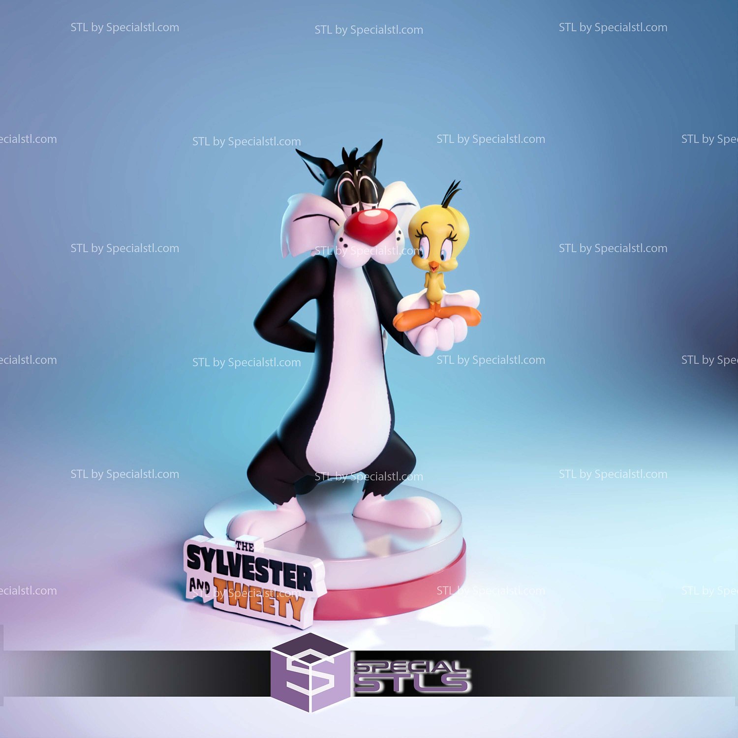 Sylvester and Tweety Looney Tunes STL Files 3D Model — view 5