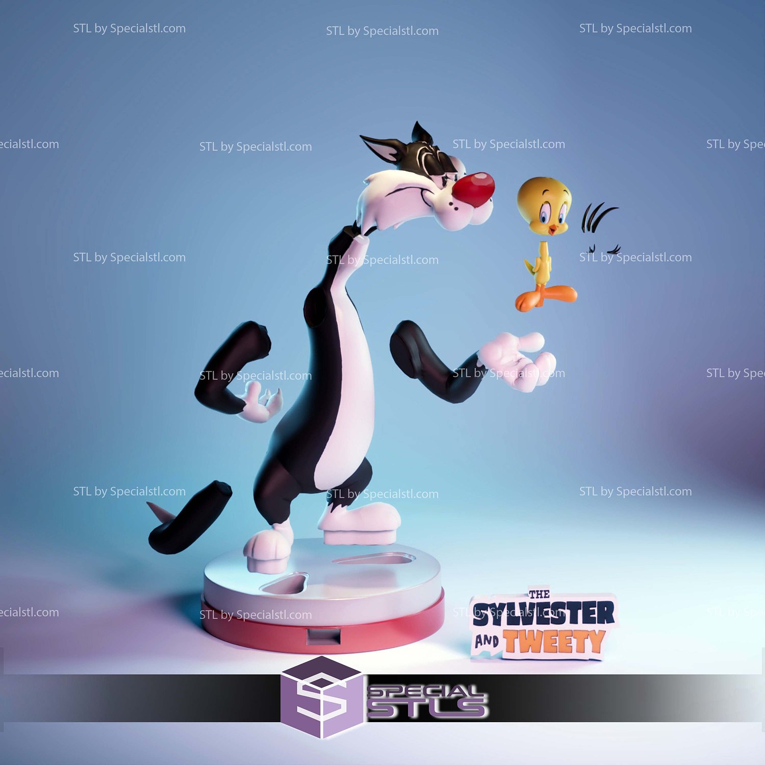 Sylvester and Tweety Looney Tunes STL Files 3D Model — view 6