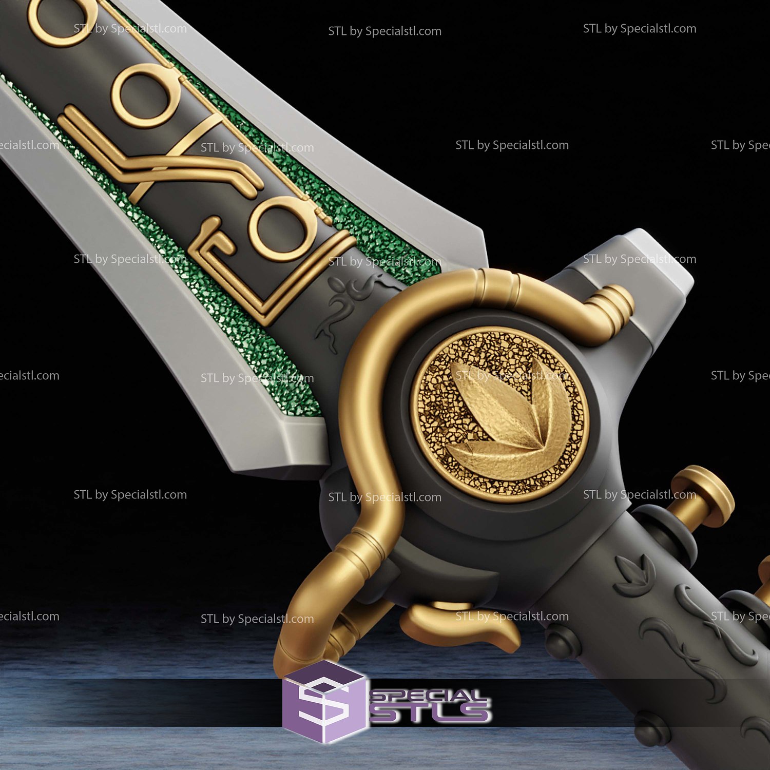 Cosplay STL Files Green Ranger Dagger 3D Model — view 3