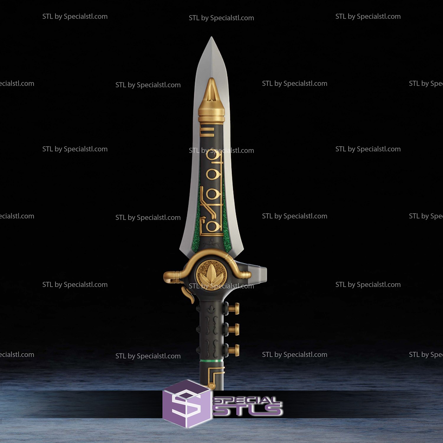 Cosplay STL Files Green Ranger Dagger 3D Model — view 4