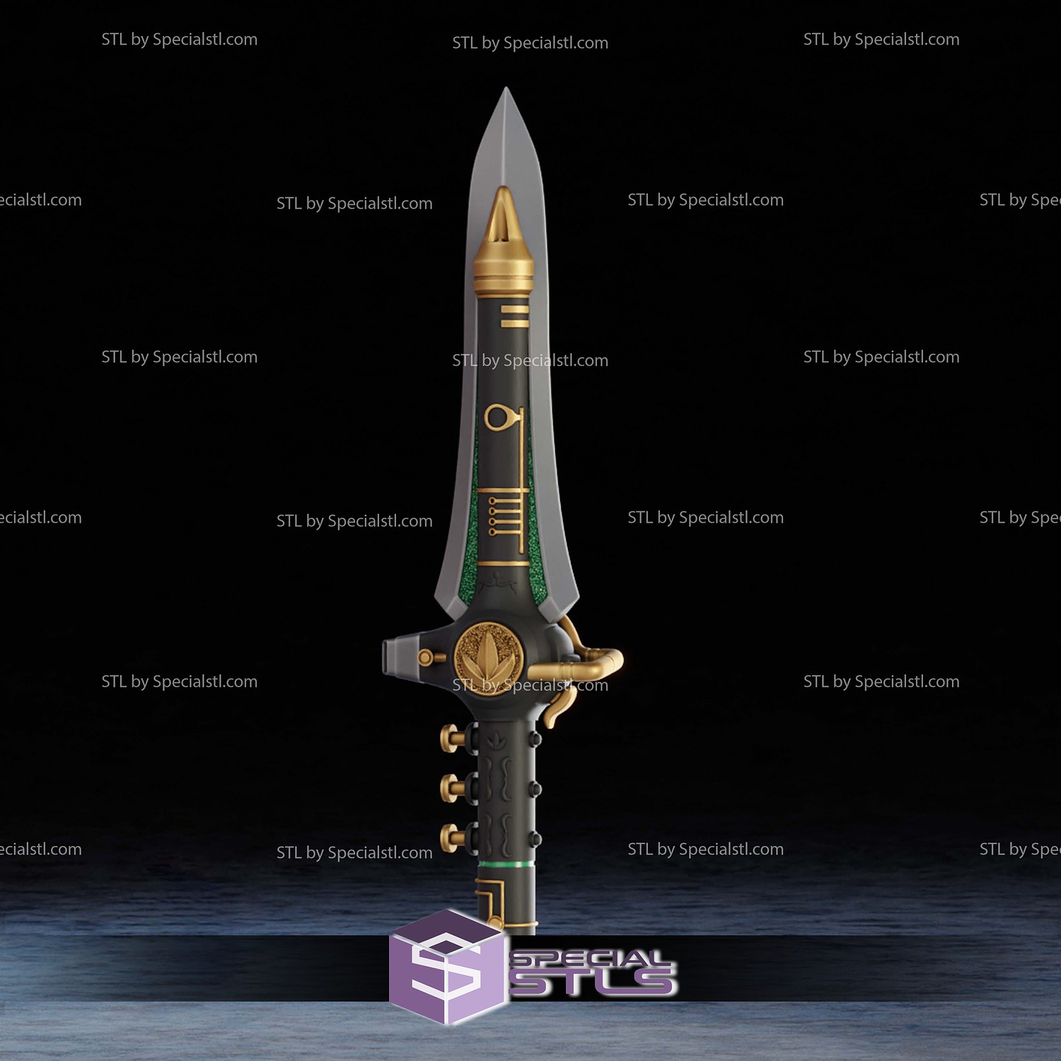 Cosplay STL Files Green Ranger Dagger 3D Model — view 6