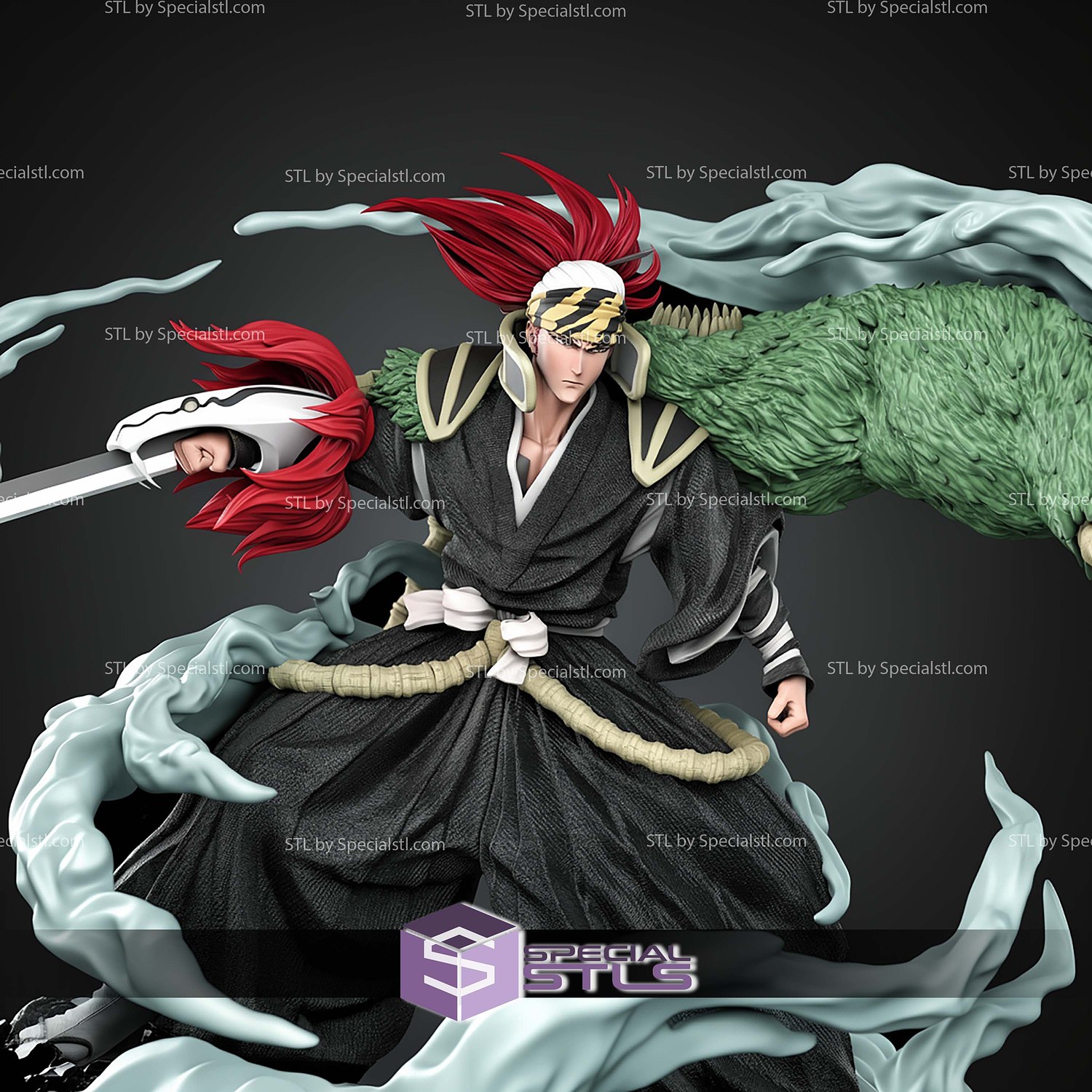 Renji Abarai True Bankai 340mm STL Files 3D Model — view 3