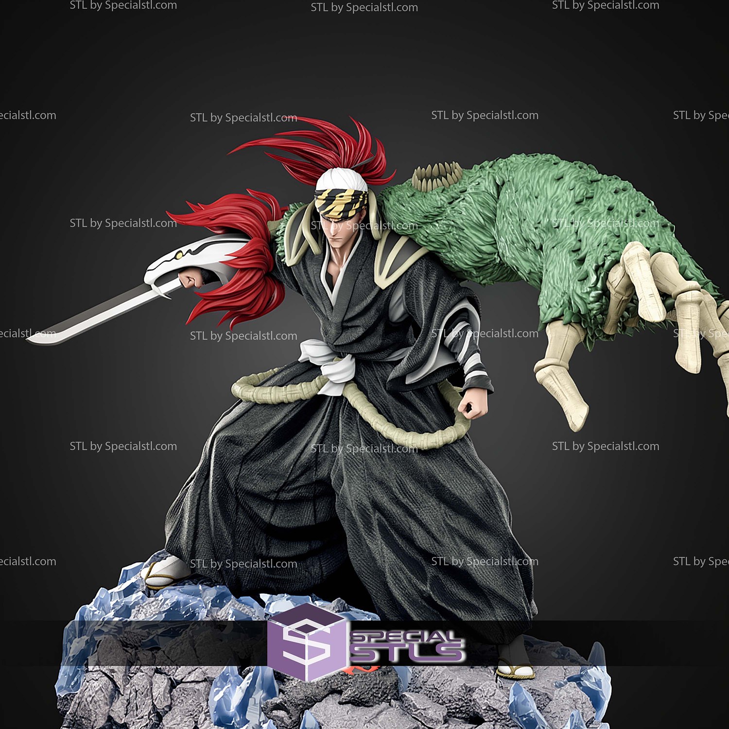 Renji Abarai True Bankai 340mm STL Files 3D Model — view 6
