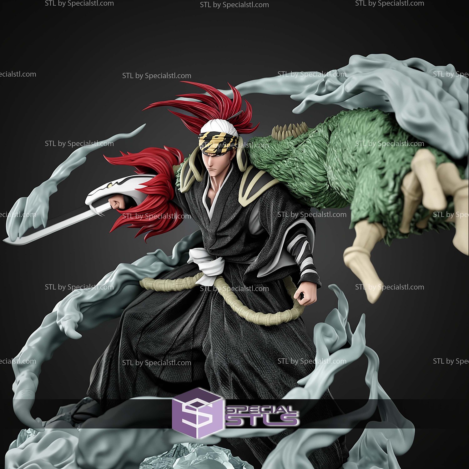 Renji Abarai True Bankai 340mm STL Files 3D Model — view 7