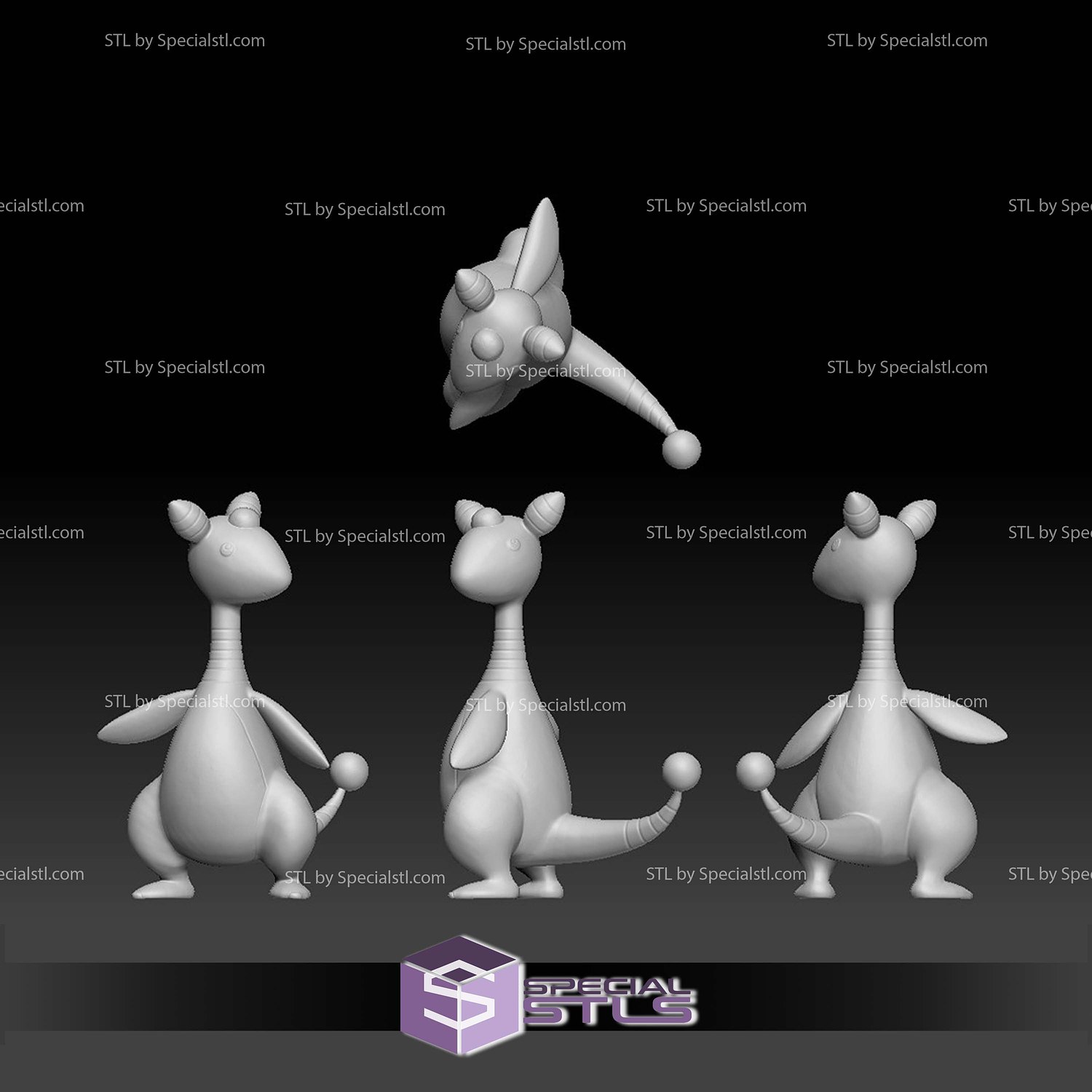 Pokemon STL Collection Mareep Flaaffy Ampharos Mega Evolution 3D Model — view 6