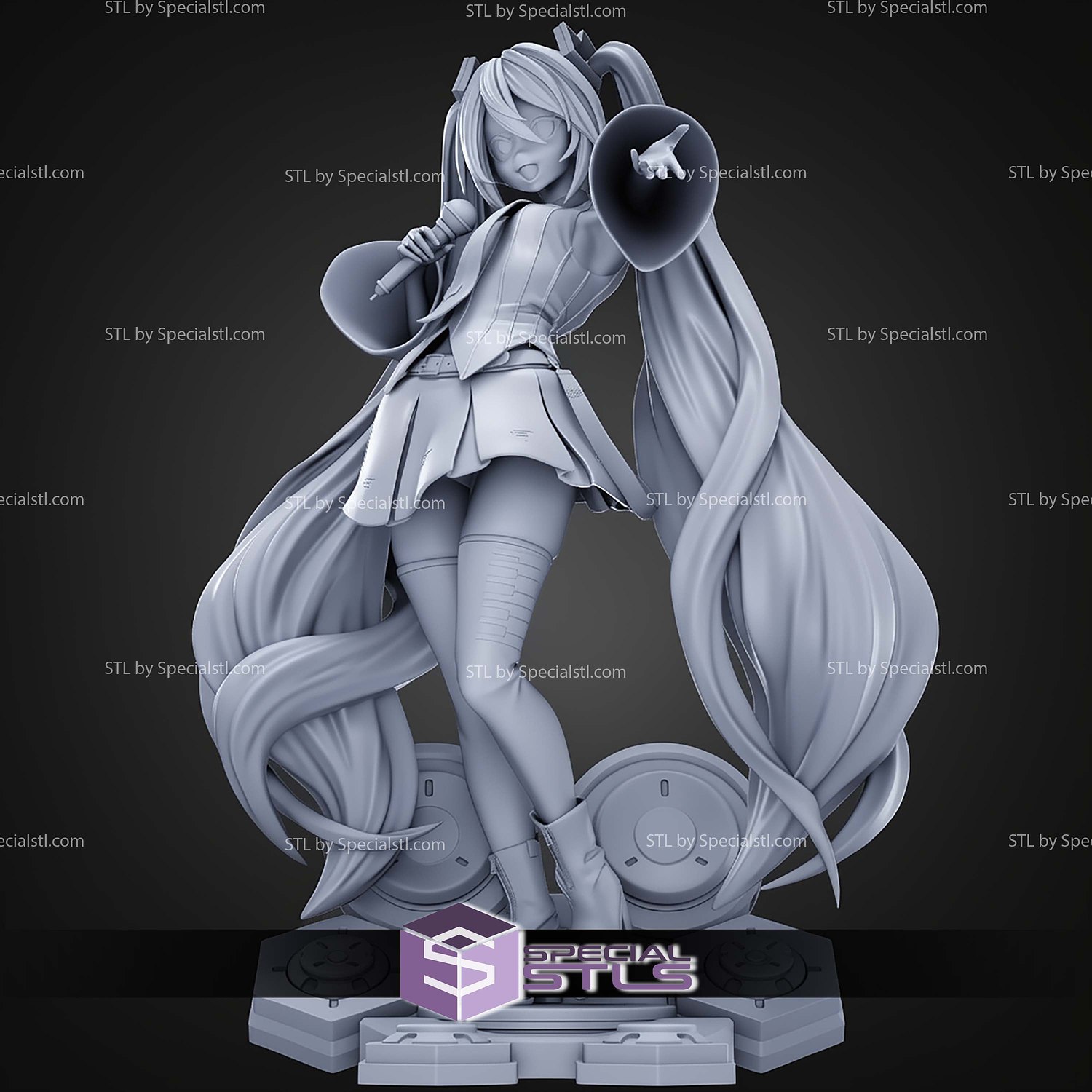 Hatsune Miku Singer Digital STL Files 3D Model — view 3