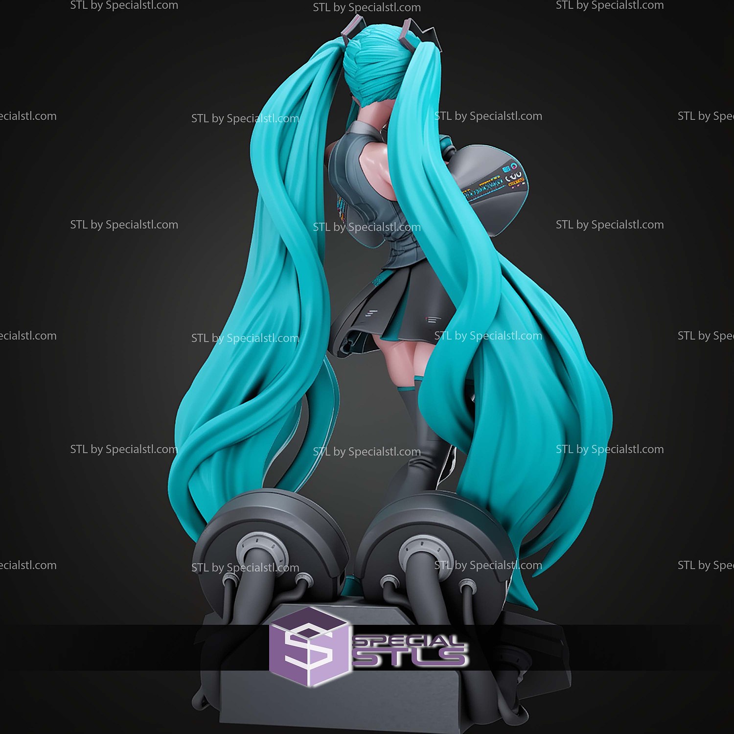 Hatsune Miku Singer Digital STL Files 3D Model — view 4