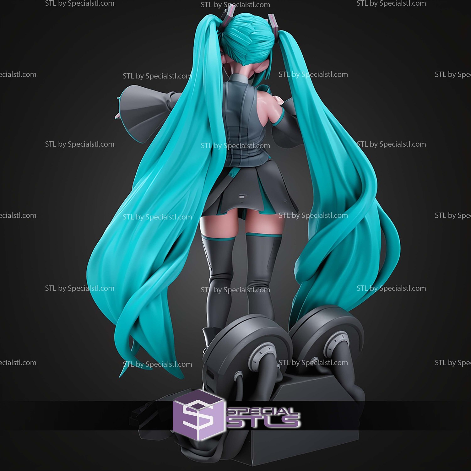 Hatsune Miku Singer Digital STL Files 3D Model — view 6