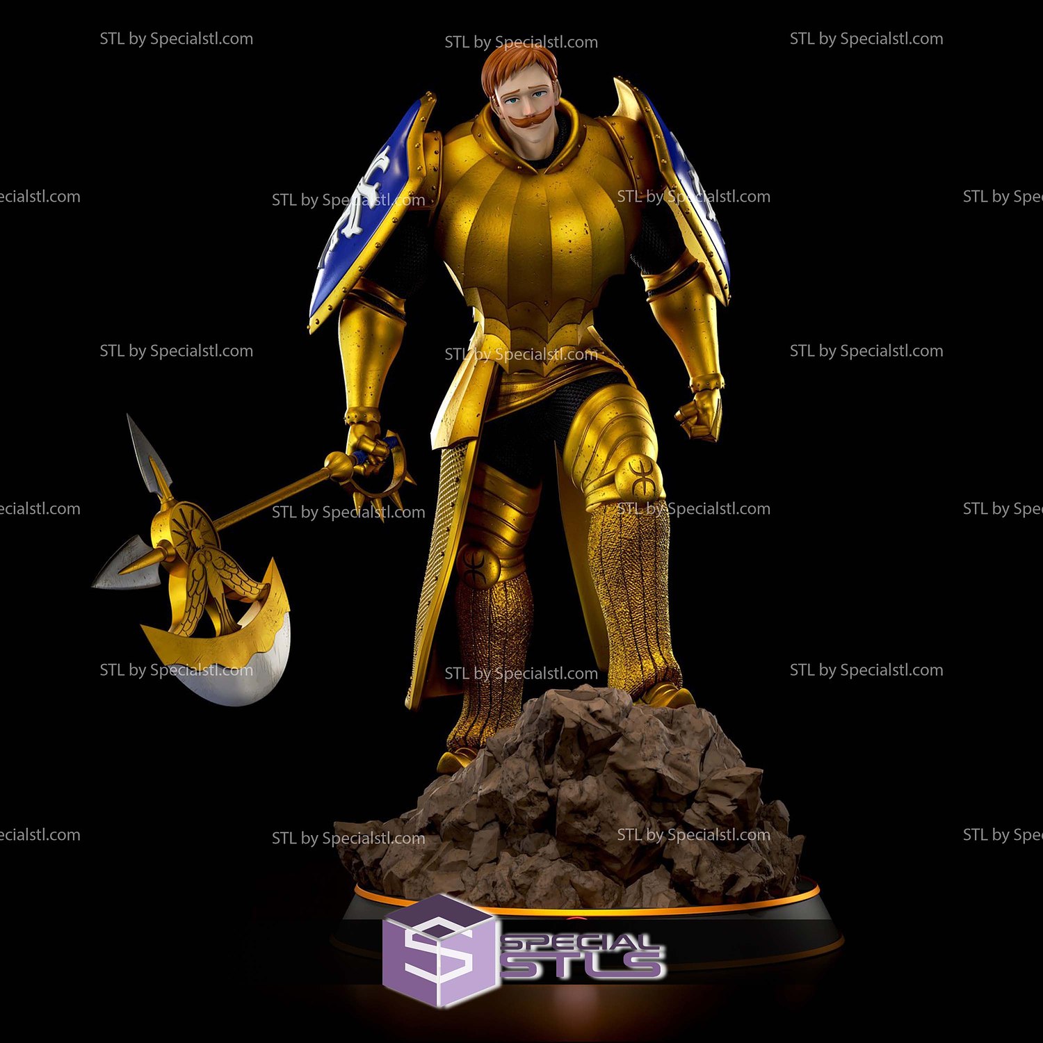Escanor Golden Armor 3D Printer Files STL Model — view 2