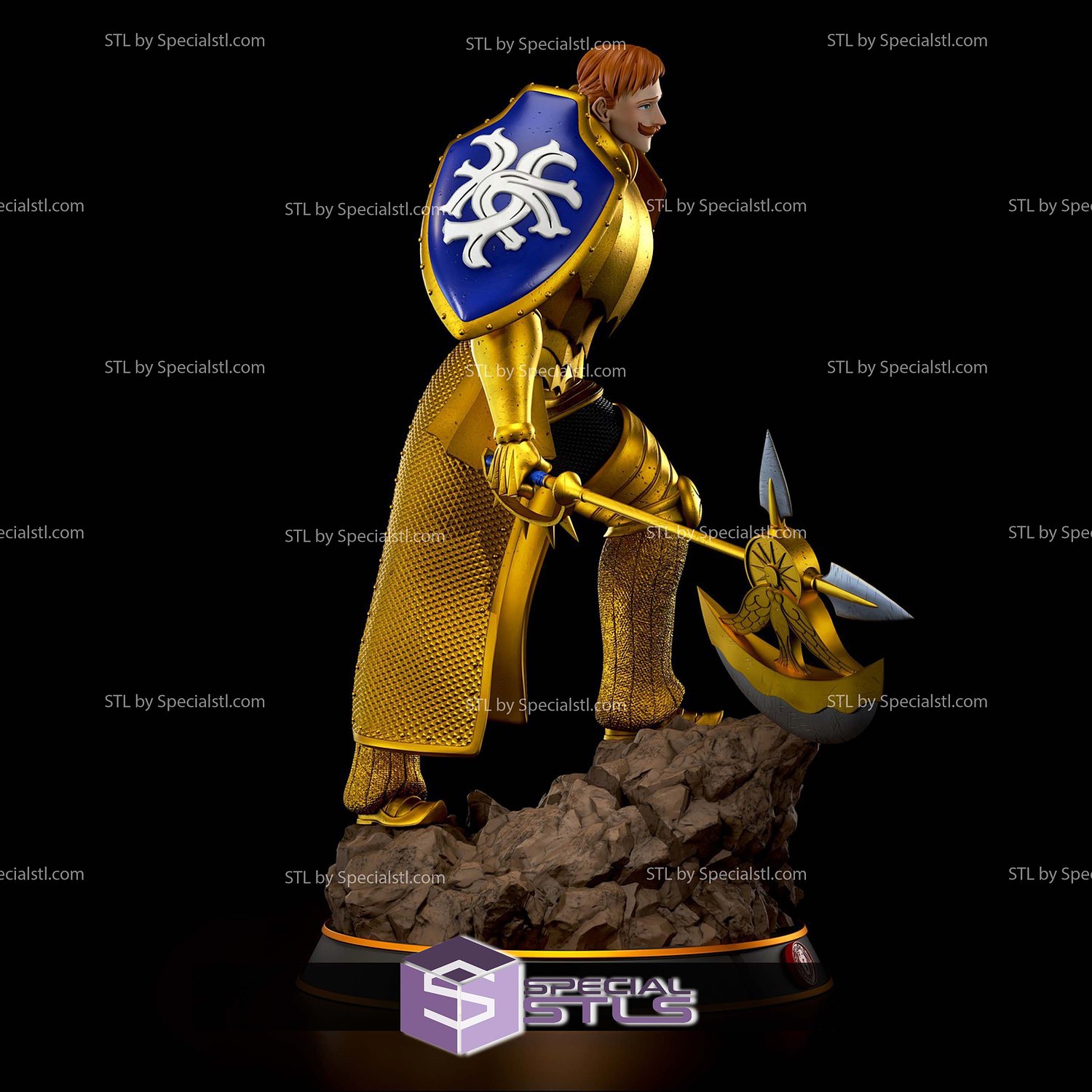 Escanor Golden Armor 3D Printer Files STL Model — view 4