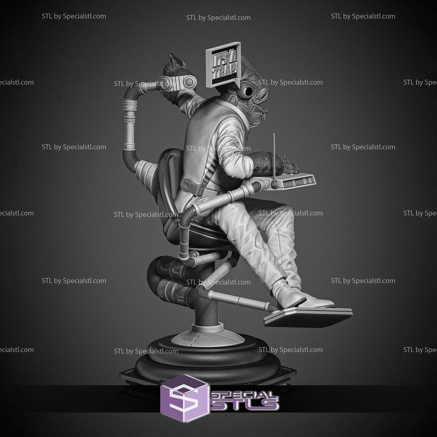 Ackbar Admiral Starwars 3D Print Files STL Model — view 3