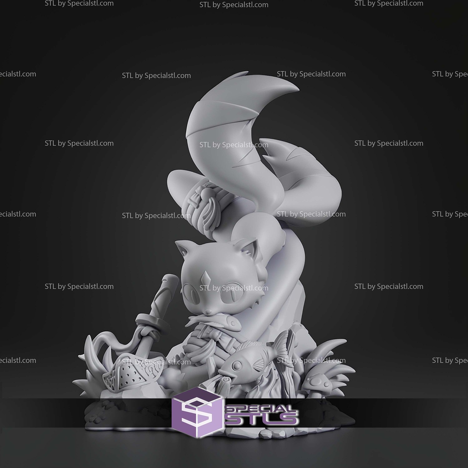 Chibi Kirara Inuyasha 107mm STL Files 3D Model — view 2