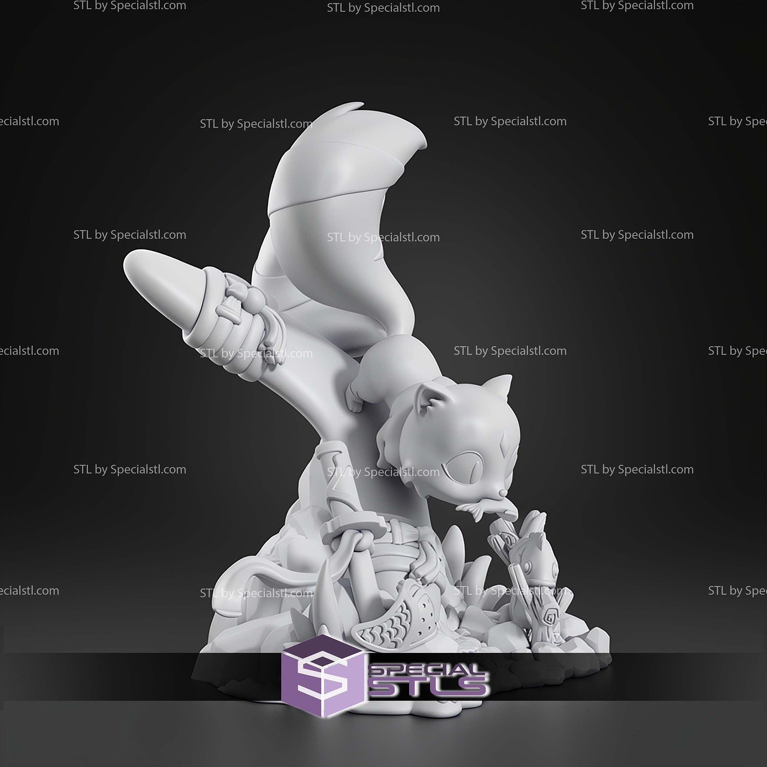 Chibi Kirara Inuyasha 107mm STL Files 3D Model — view 4