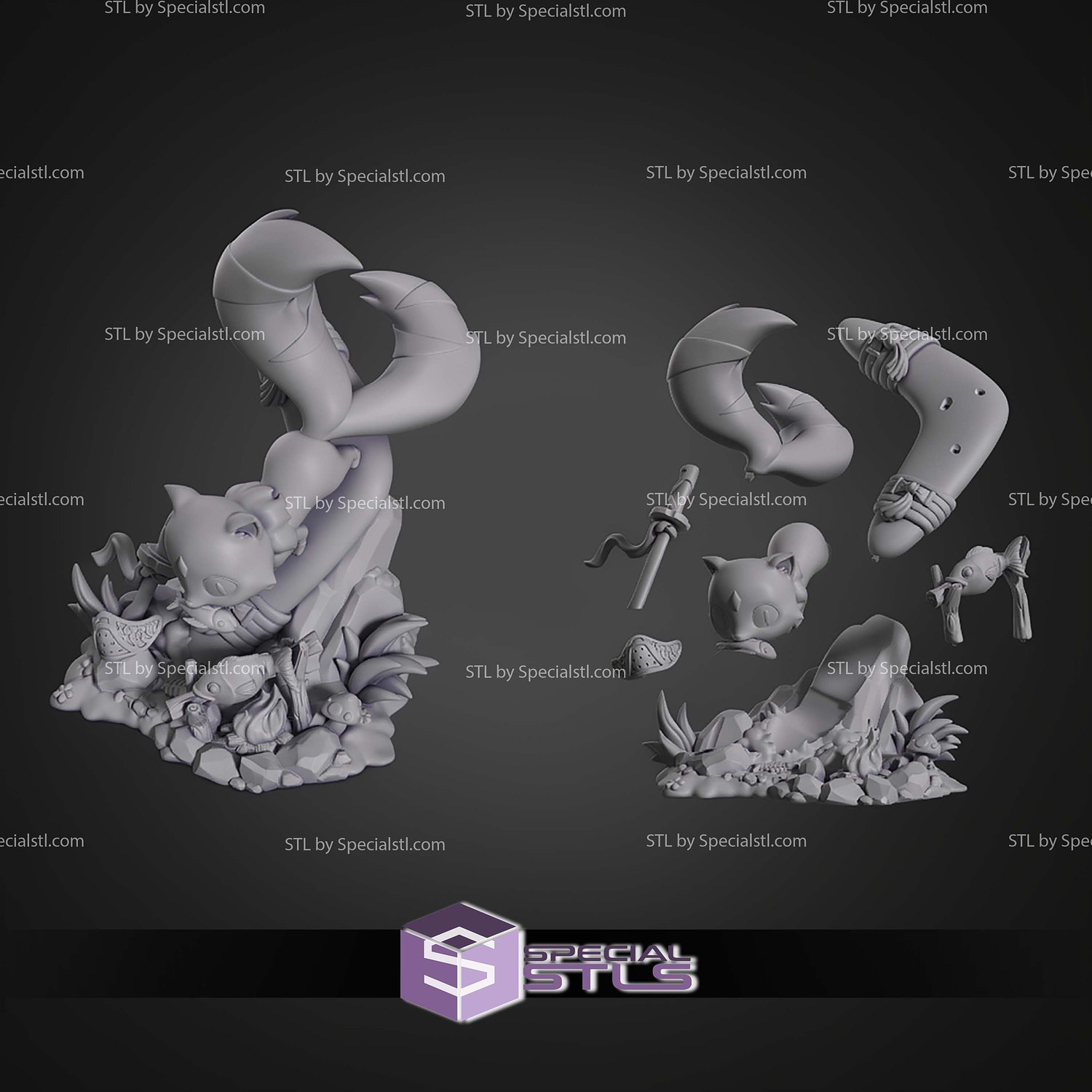 Chibi Kirara Inuyasha 107mm STL Files 3D Model — view 7