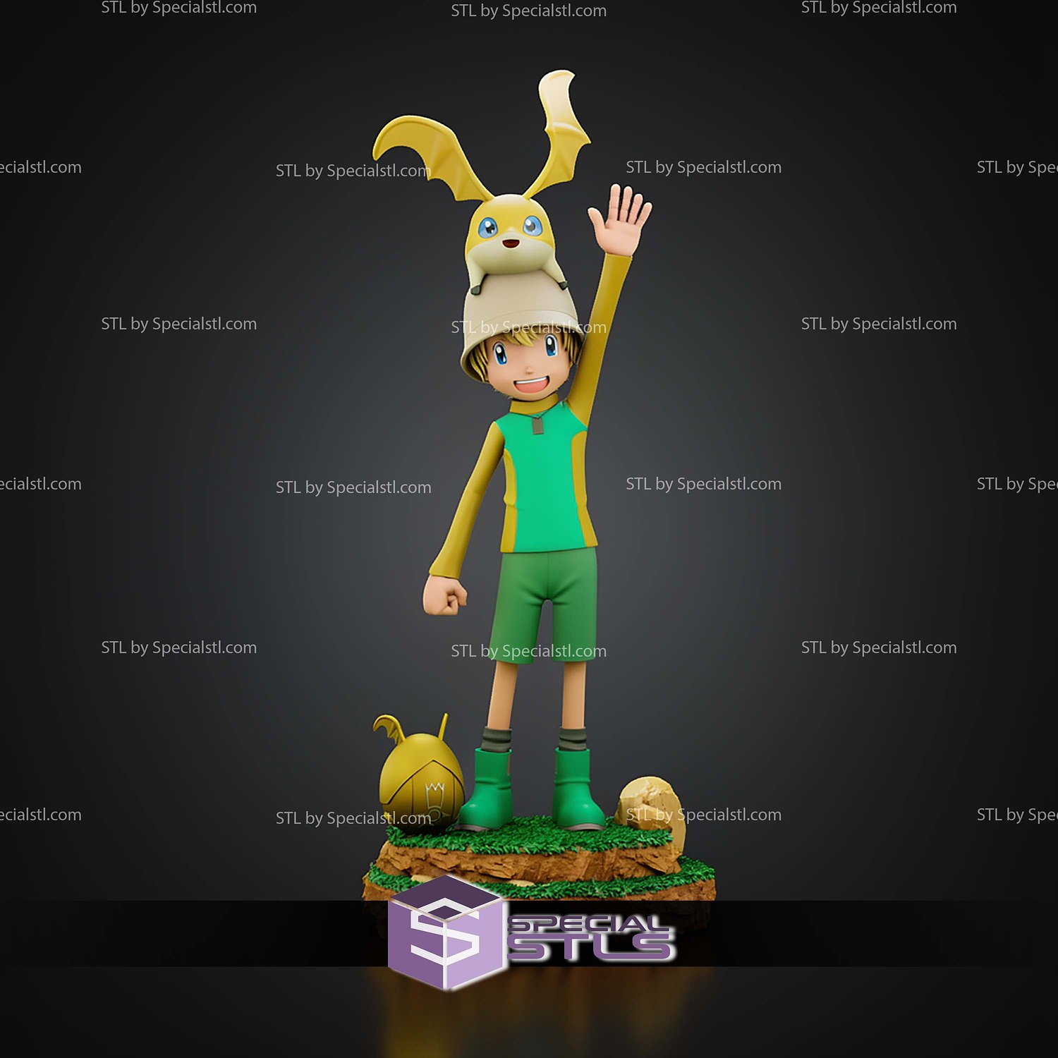TK and Patamon V2 STL Files 3D Model — view 2