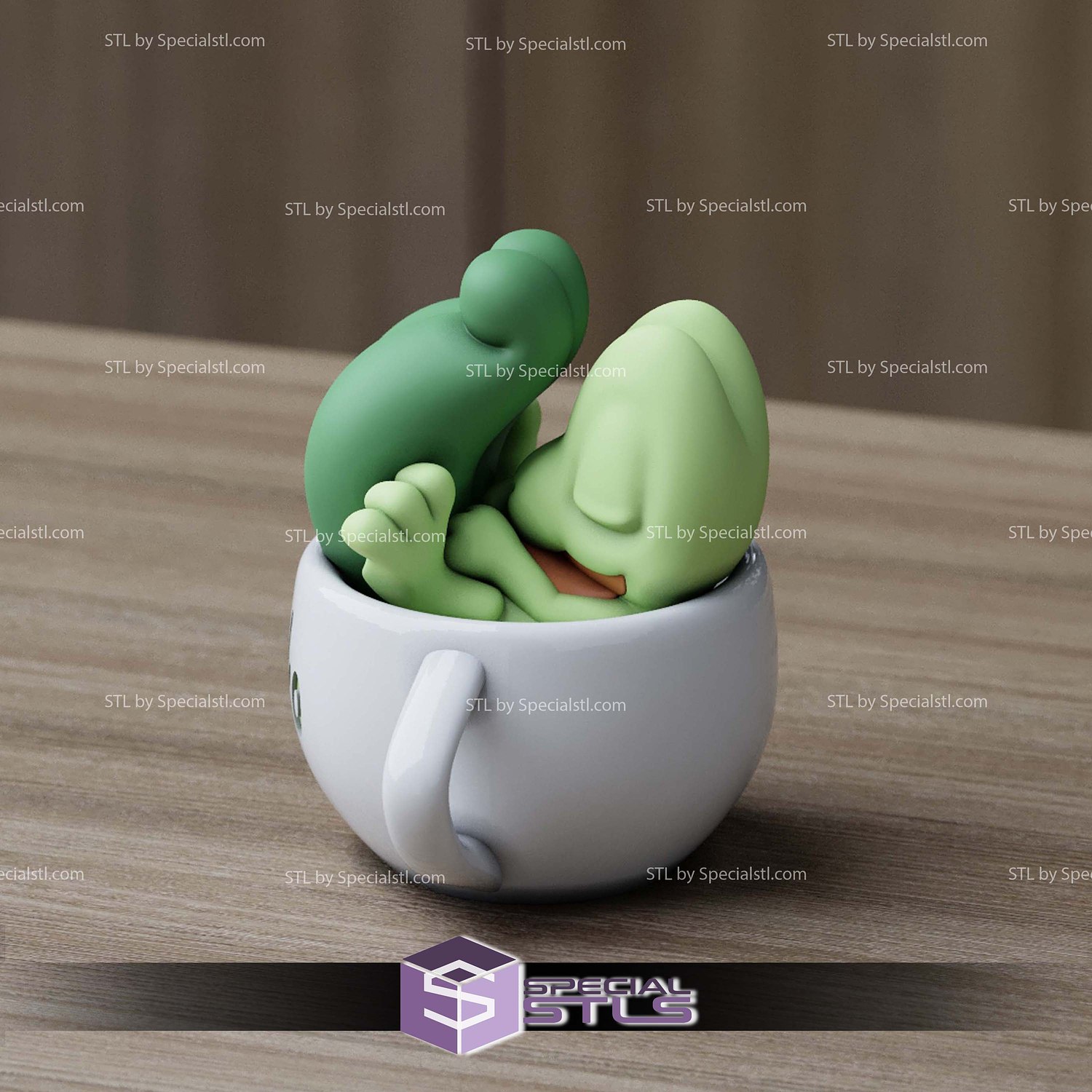 Super Basic Pokemon STL Treecko Chill Cup 3D Model — view 2