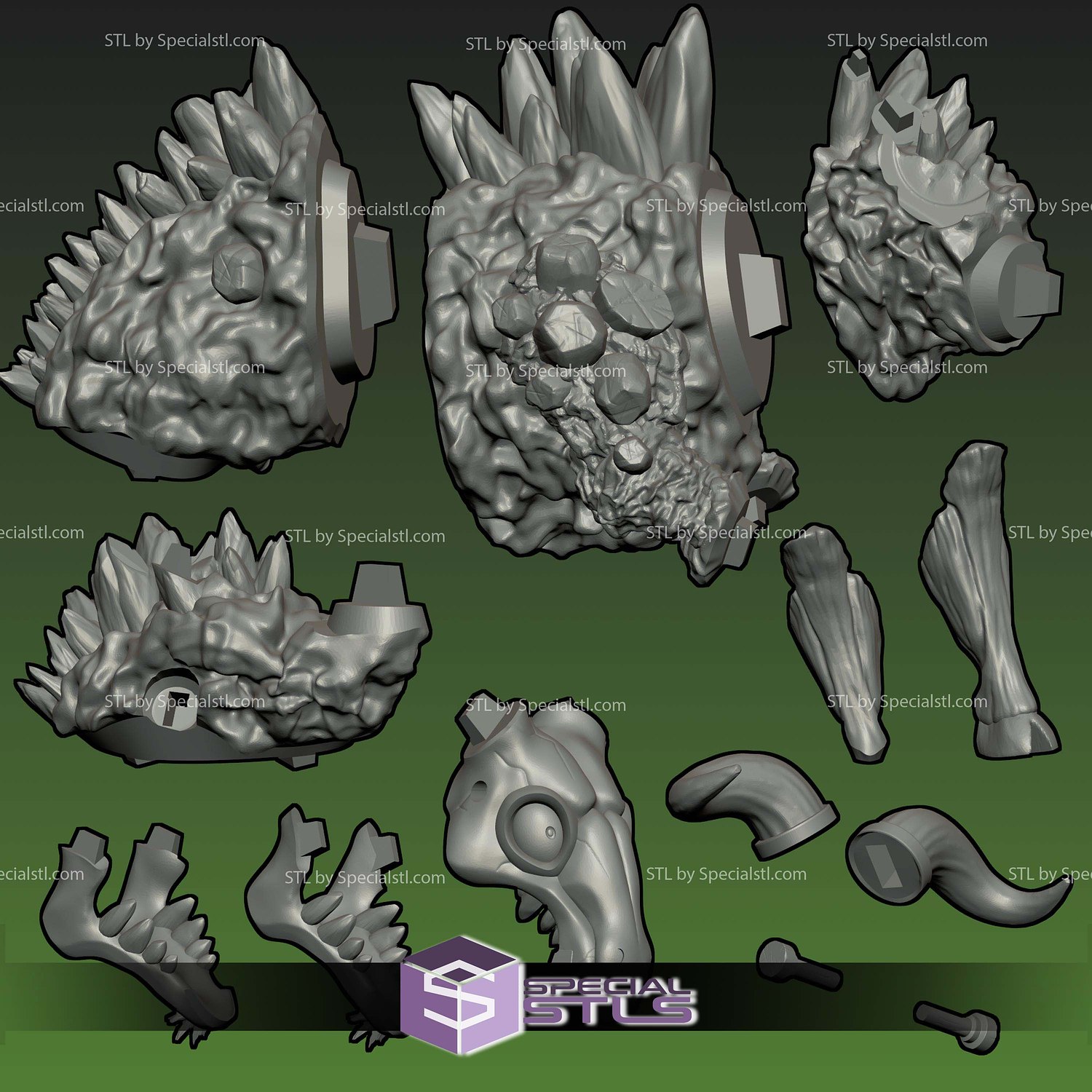 Riyo Reaper Trash Beasts Base STL Files 3D Model — view 3
