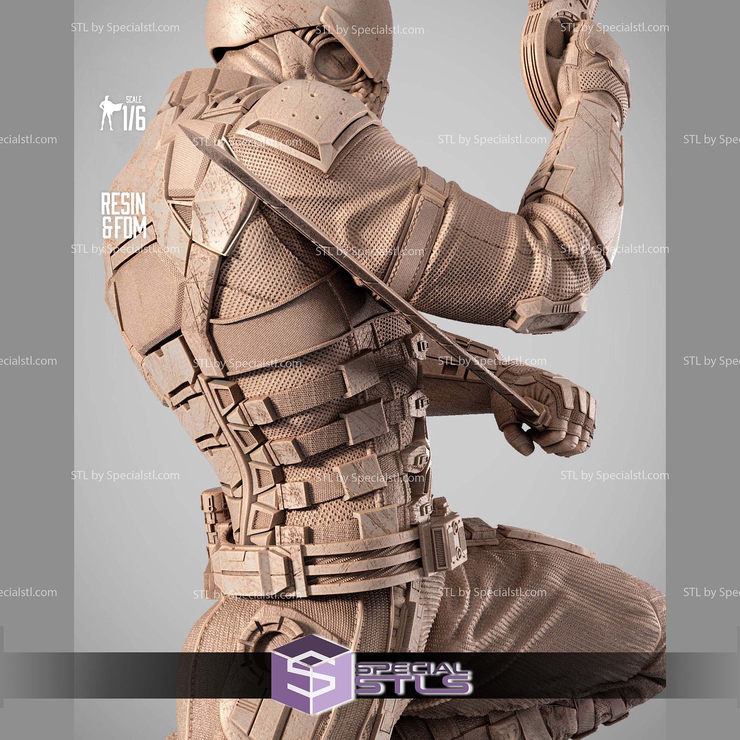 Bloodsport DC STL Files 3D Model — view 4