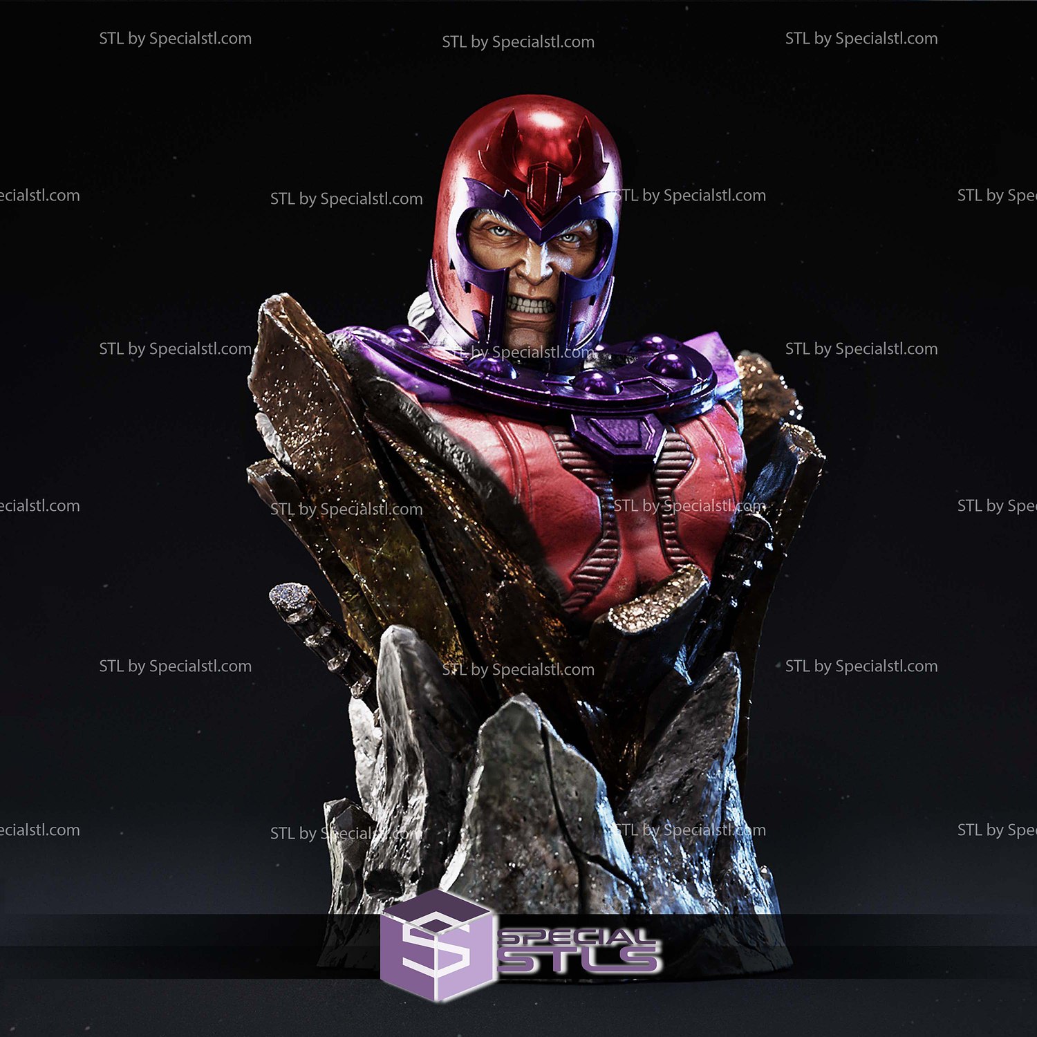 Magneto Thunder Bust 1-10 3D Printer Files STL Model — view 2