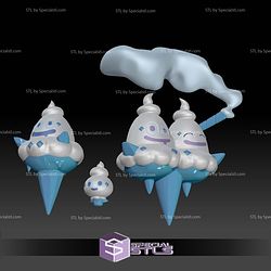 Pokemon STL Collection Vanillite Vanillish Vanilluxe 3D Model