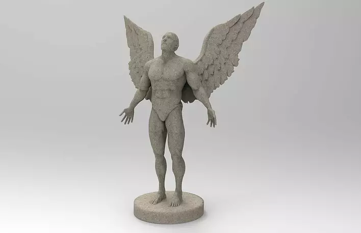 Angel statue of with wings 3D STL Model