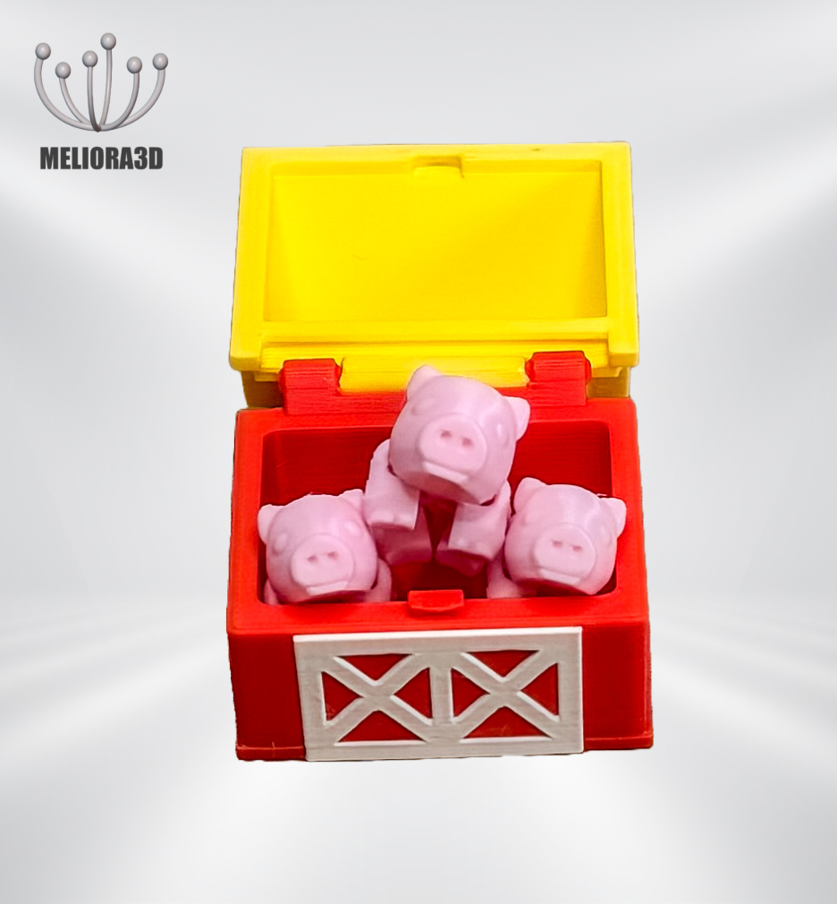 Fantastic Barn Box and Baby Pig 3D STL Model
