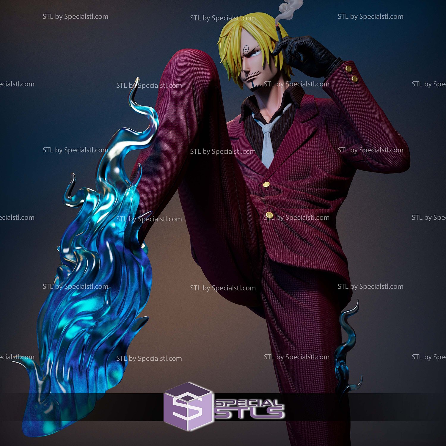 Sanji Vinsmoke New Version Sculptures 3D Printing STL Model — view 4