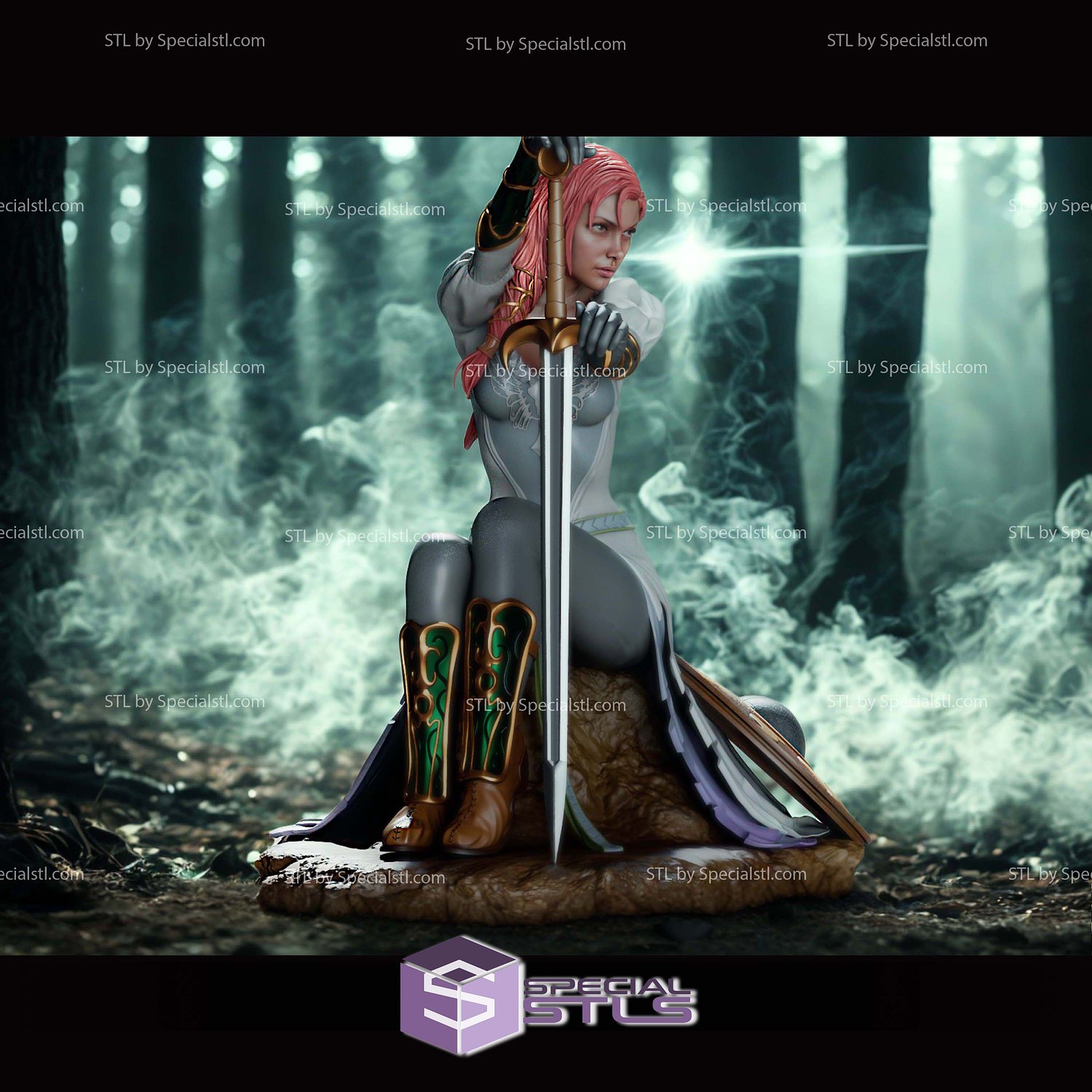 Hera Warrior and Sword STL Files 3D Model — view 2