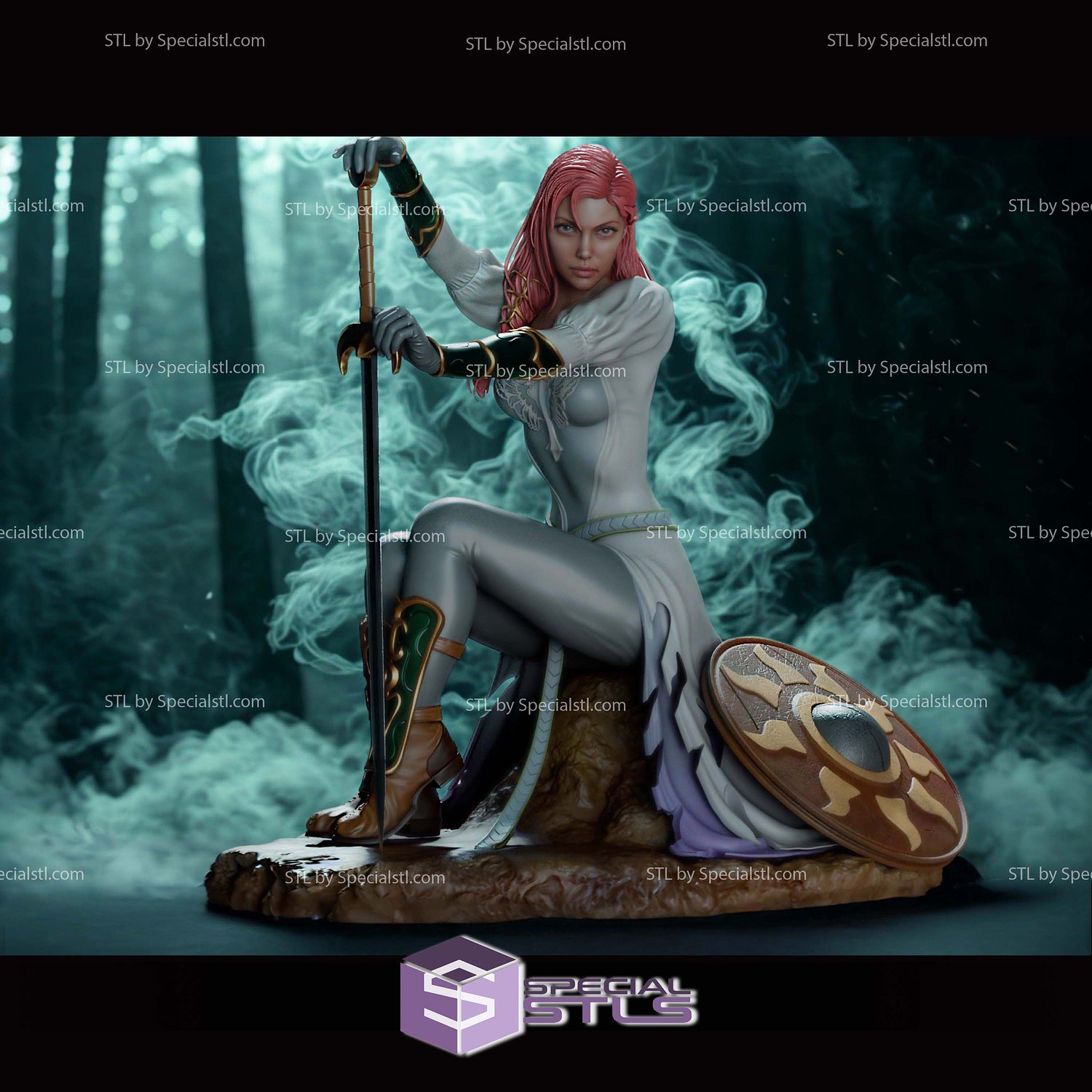 Hera Warrior and Sword STL Files 3D Model — view 3