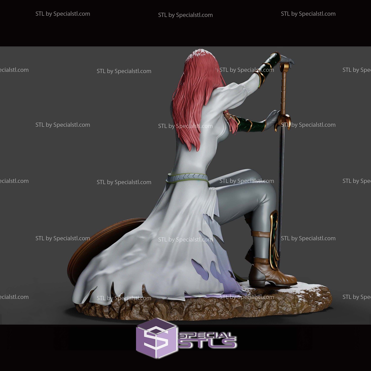 Hera Warrior and Sword STL Files 3D Model — view 5