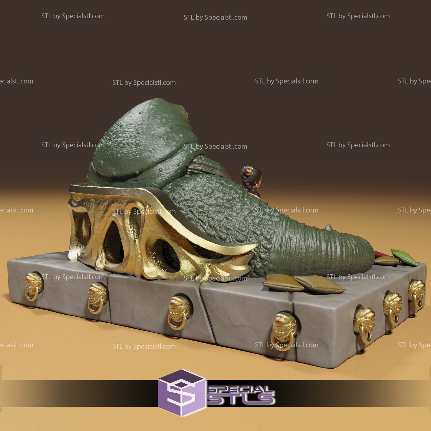 Prinzessin Leia and Jabba V3 3D Printer Files STL Model — view 3