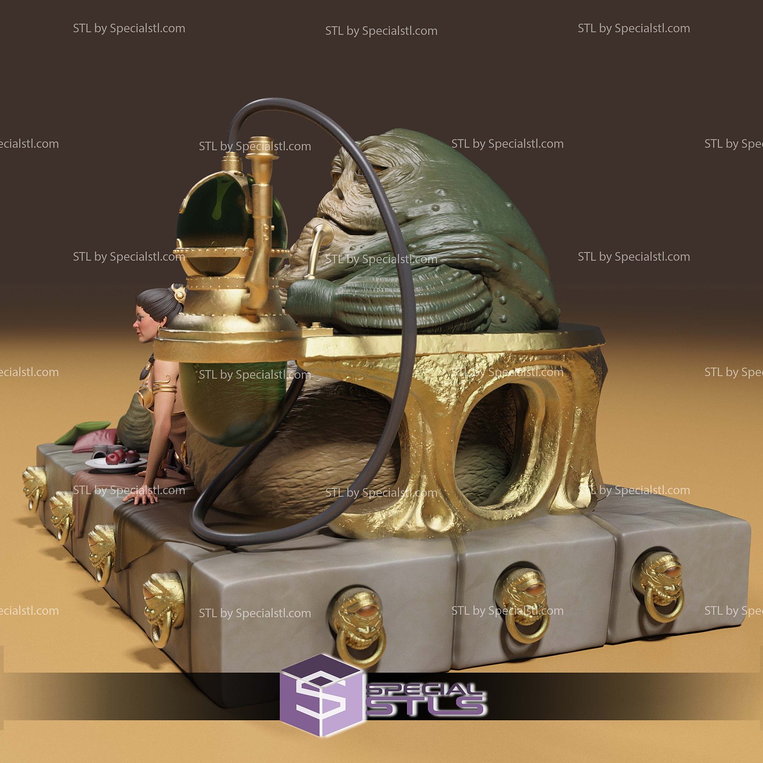 Prinzessin Leia and Jabba V3 3D Printer Files STL Model — view 5