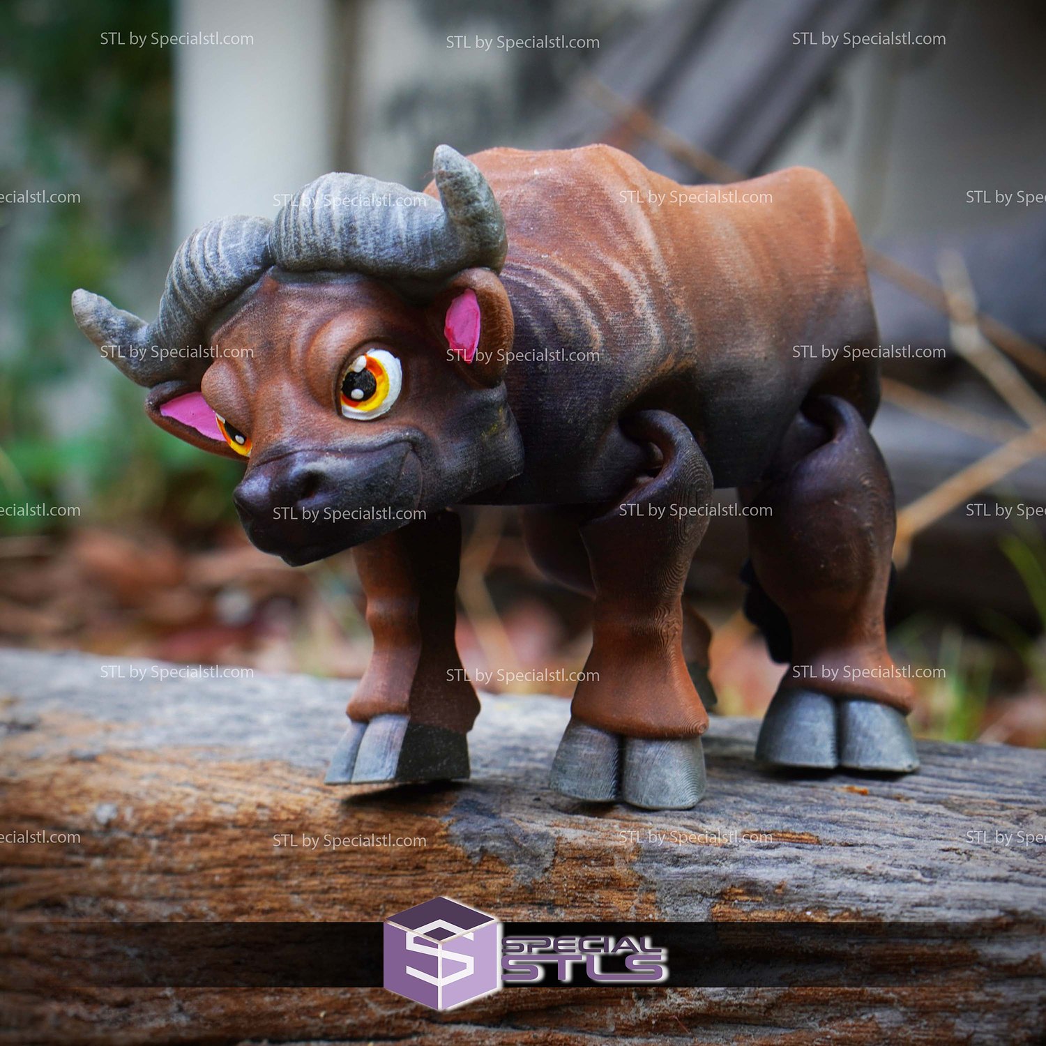 Super Basic STL Cute Flexi Buffalo 3D Model — view 2