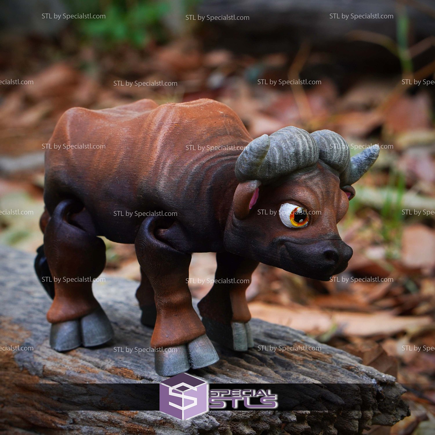 Super Basic STL Cute Flexi Buffalo 3D Model — view 3
