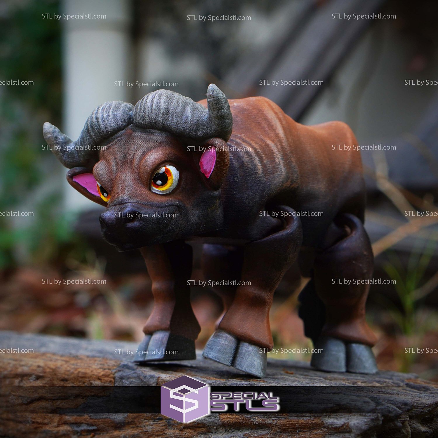 Super Basic STL Cute Flexi Buffalo 3D Model — view 4