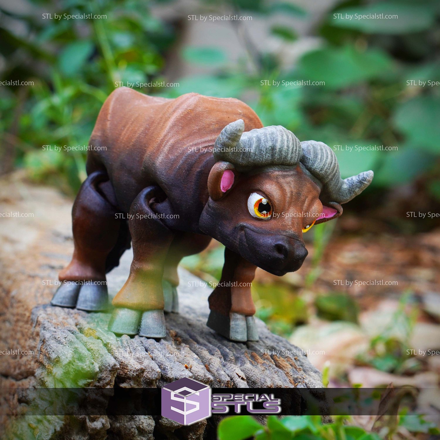 Super Basic STL Cute Flexi Buffalo 3D Model — view 5