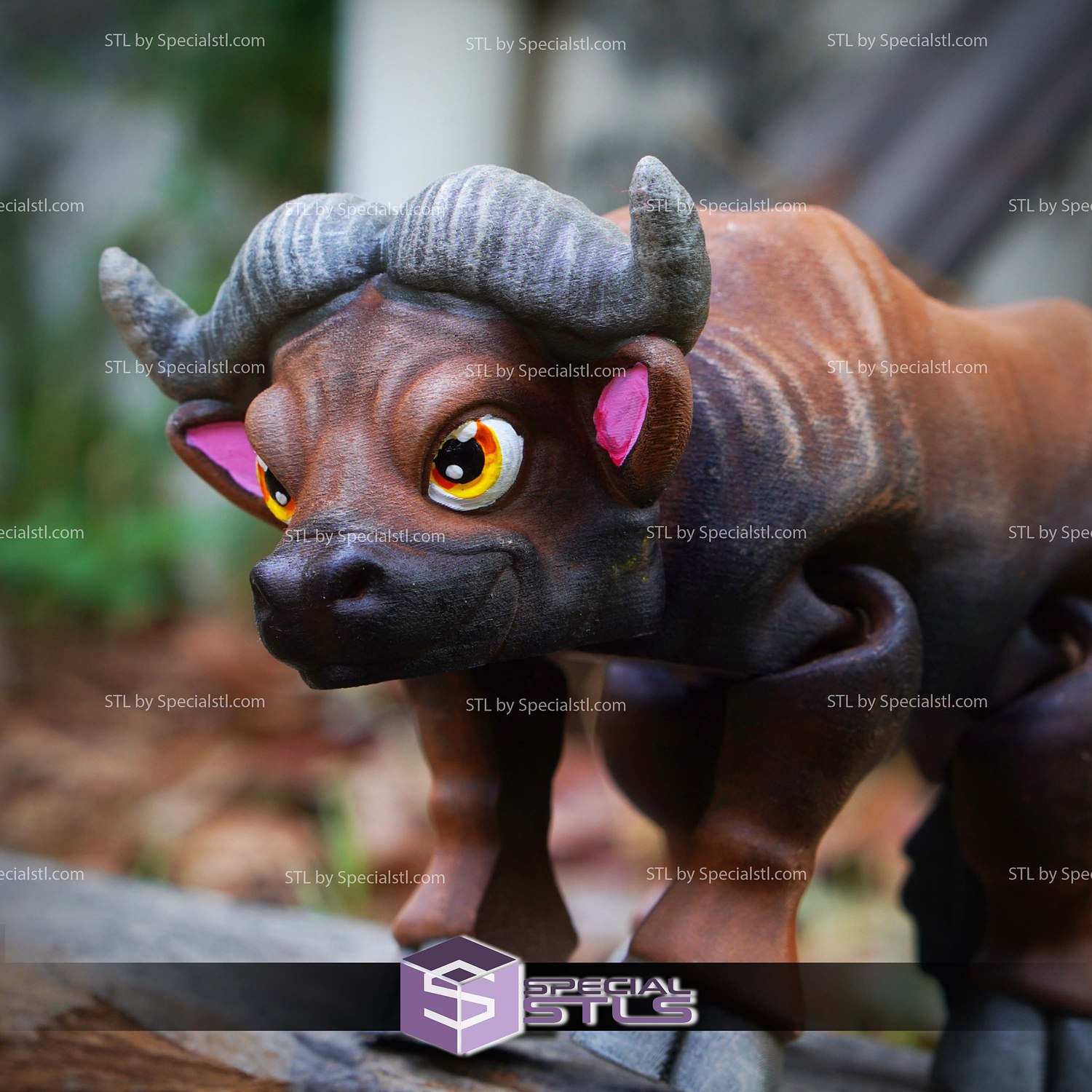 Super Basic STL Cute Flexi Buffalo 3D Model — view 6