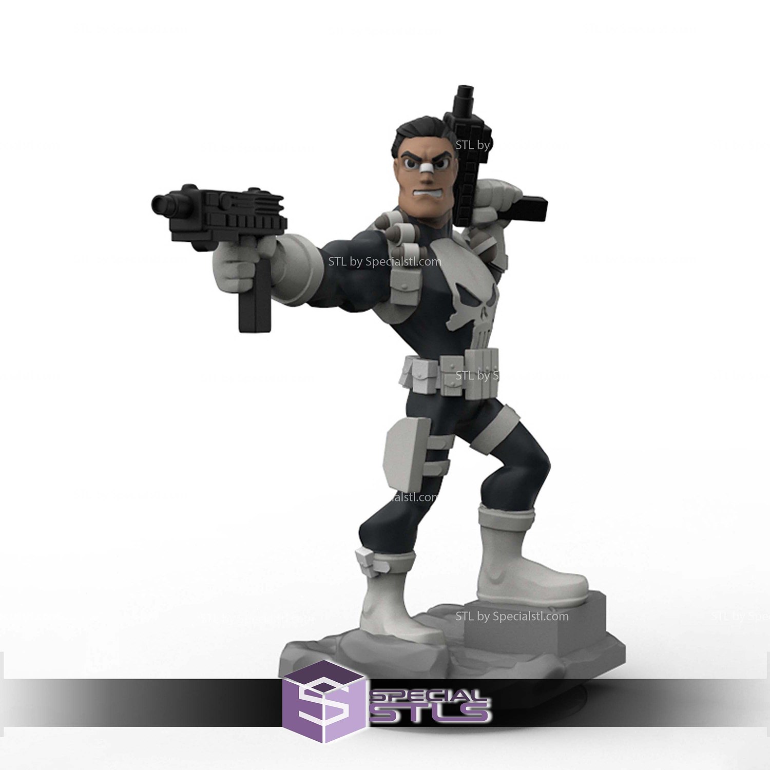 Disney Infinity Style STL Collection - Punisher 3D Model — view 3