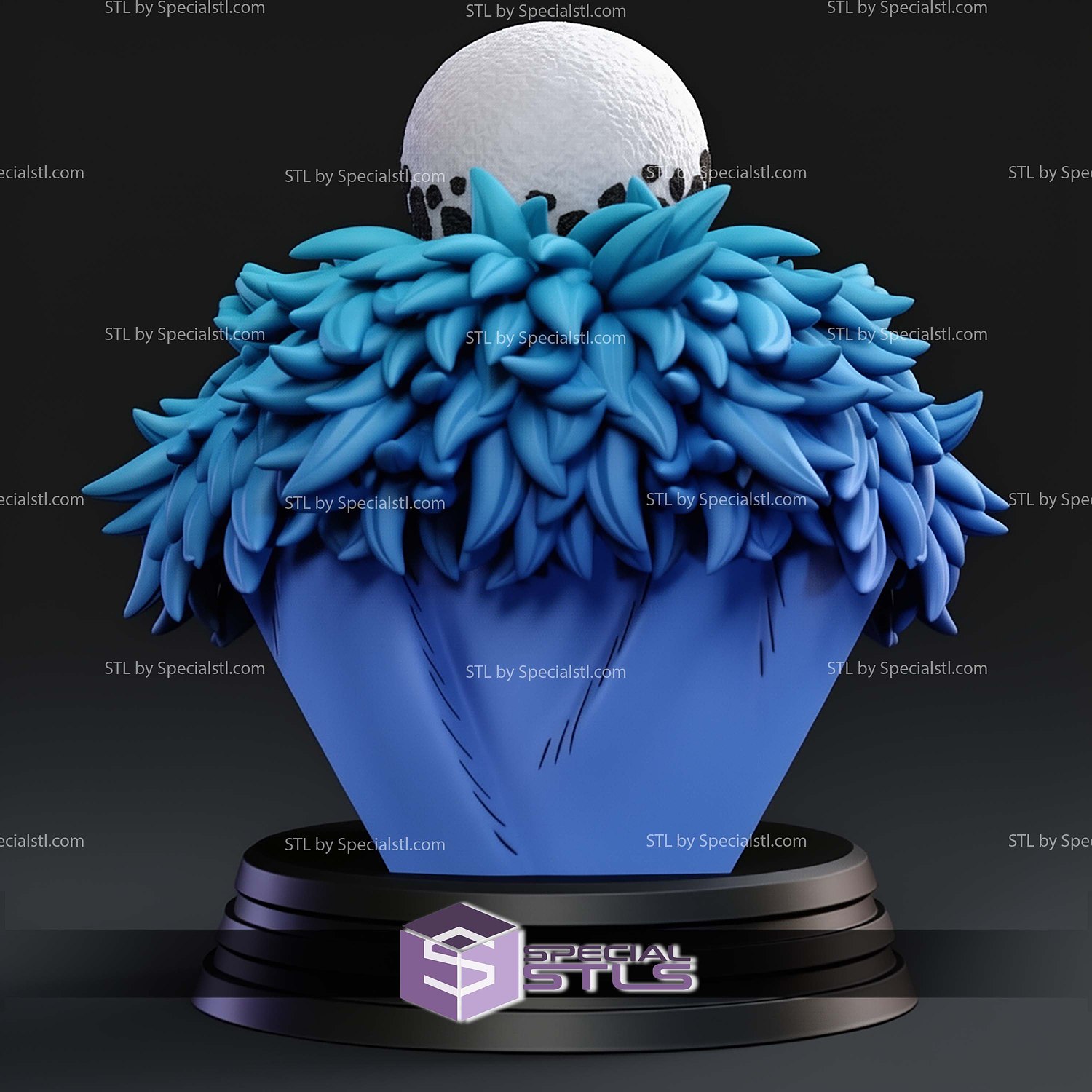 Trafalgar Law Bust STL Files 3D Model — view 2